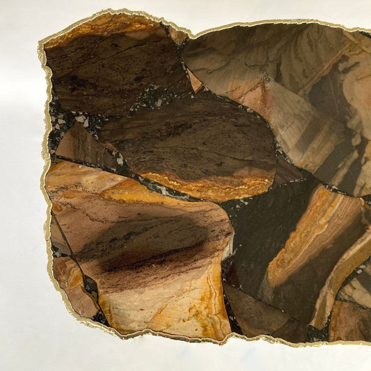 Brown Agate/Crystal/Gemstone/Quartz Organic Edge Side/Drink/Coffee Table