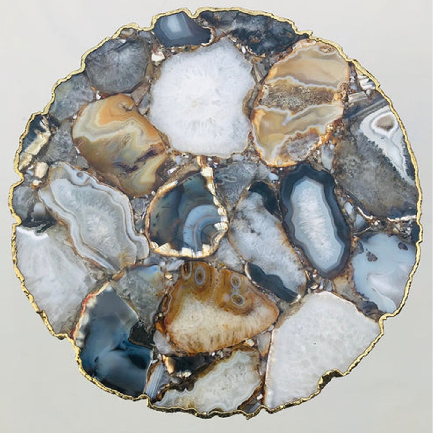 Black Agate Organic Edge Side/Coffee Table