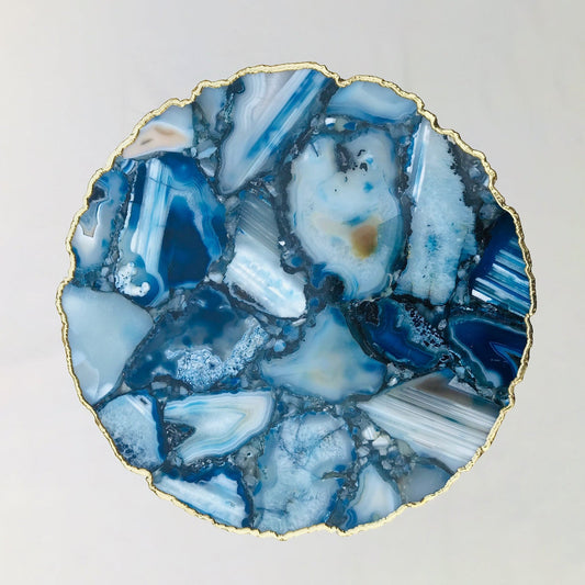 Blue Agate Organic Edge Side/Coffee Table