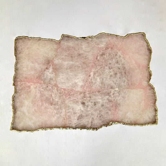 Rose Quartz Agate/Crystal/Gemstone/Quartz Organic Edge Side/Drink/Coffee Table