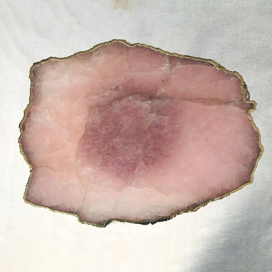 Small Rose Quartz Agate/Single Piece/Crystal/Gemstone/Quartz Organic Edge Side/Drink/Table