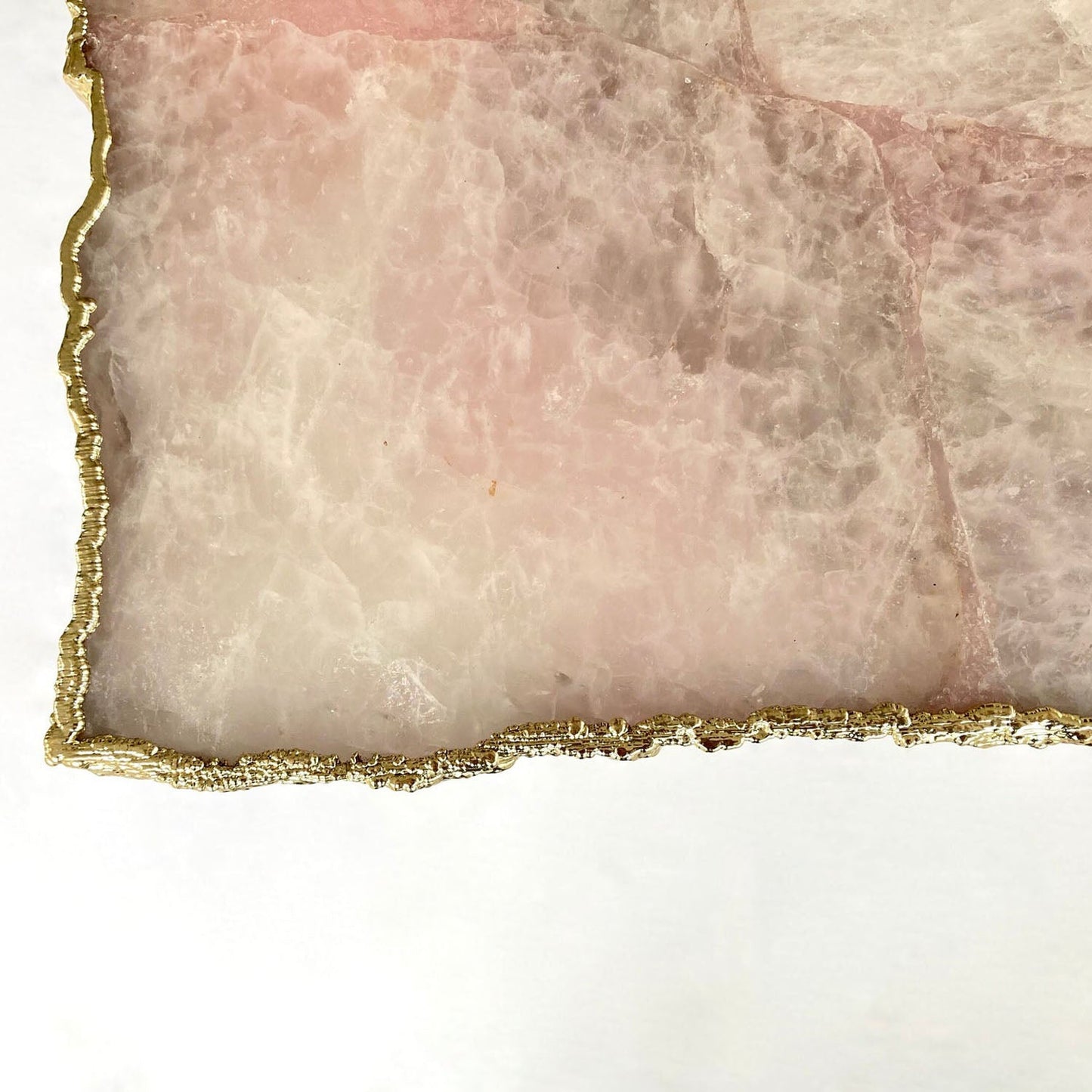 Rose Quartz Agate/Crystal/Gemstone/Quartz Organic Edge Side/Drink/Coffee Table