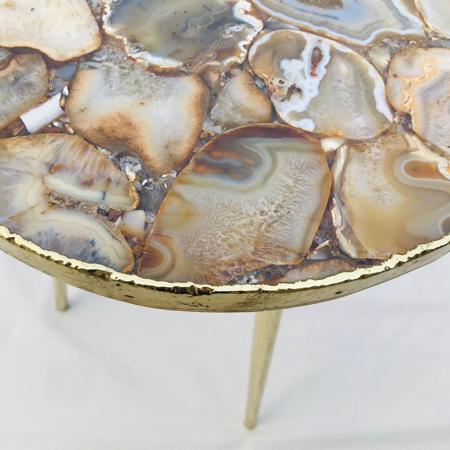 Golden Agate Round Edge Side/Coffee Table