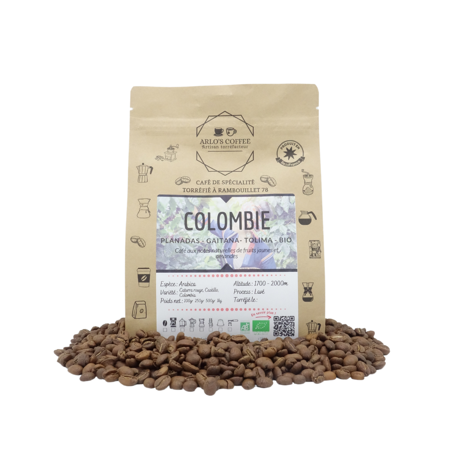 Specialty Coffee,  Colombia, Fine Grind - Organic