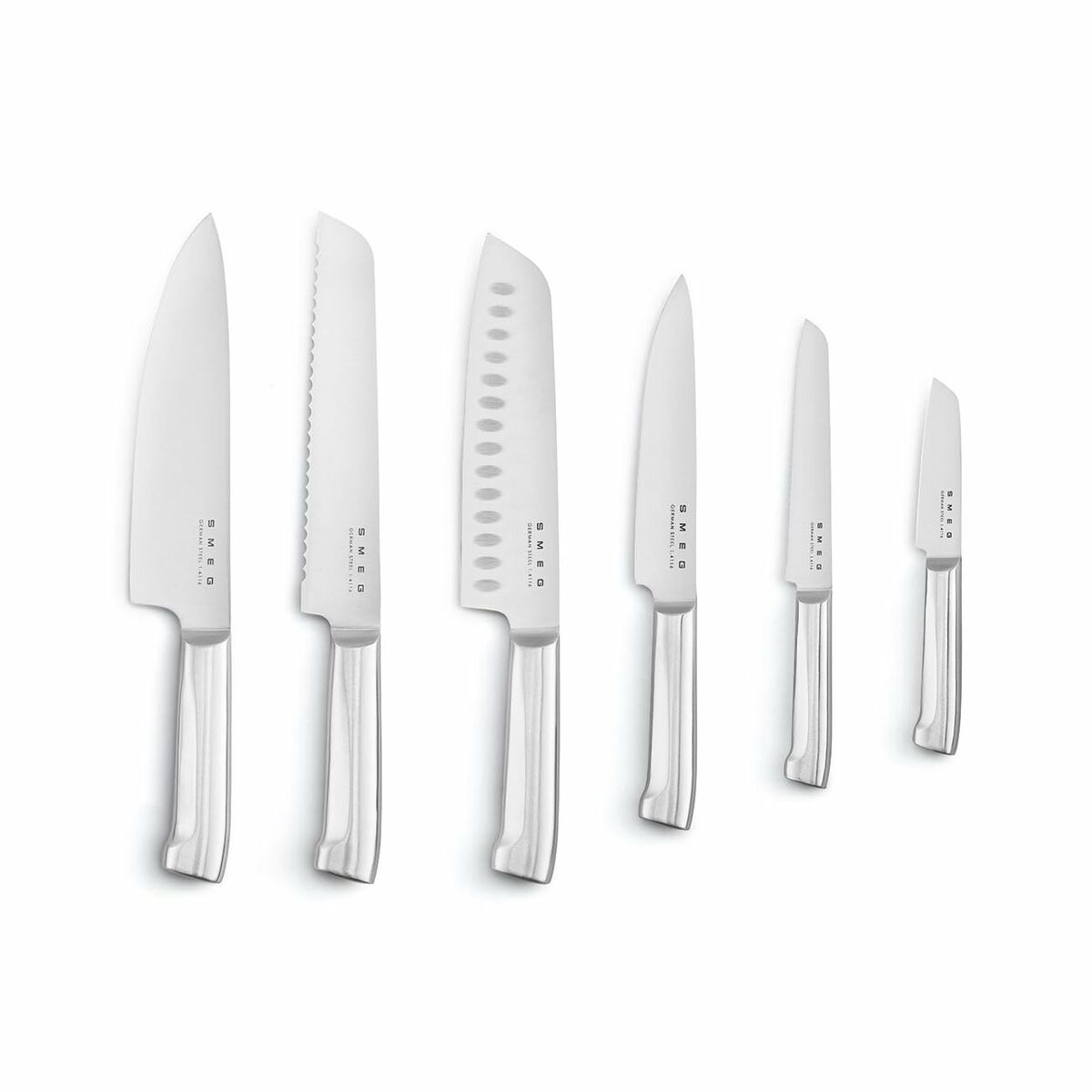 Smeg Knife Set with Stand KBSF02BL | 6-Piece Retro 50s Design Black