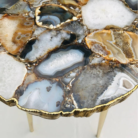 Black Agate Organic Edge Side/Coffee Table