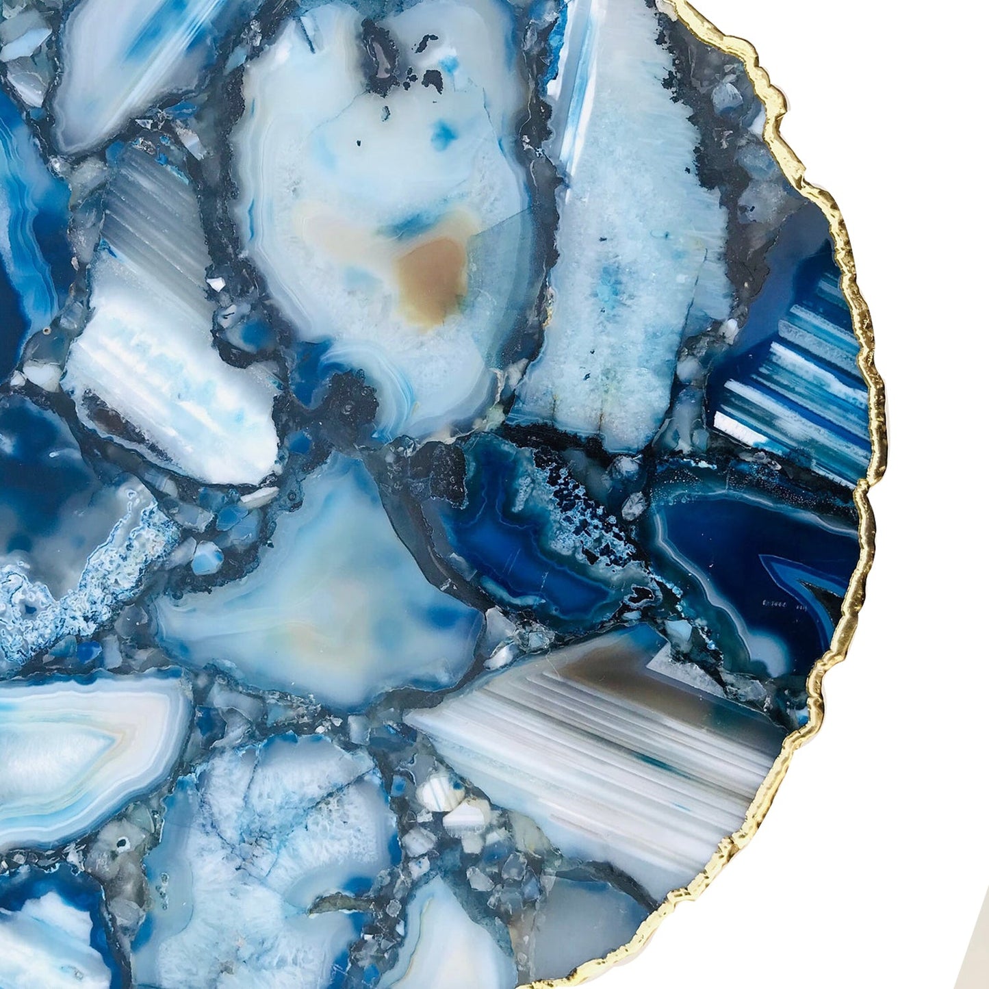 Blue Agate Organic Edge Side/Coffee Table