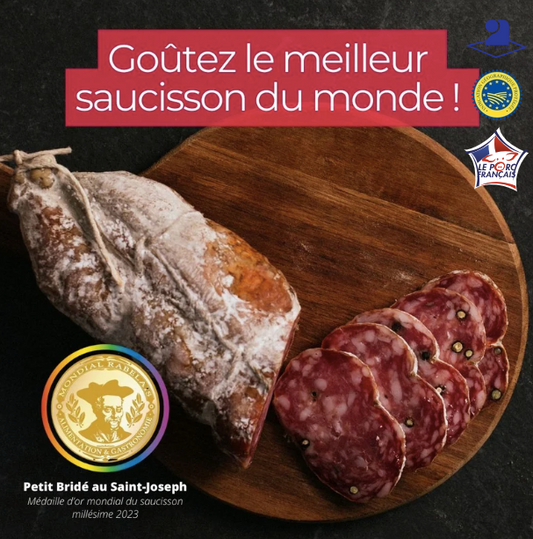 Dry-Cured Saucisson with Saint-Joseph Wine – IGP Ardèche