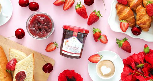 ArtIsanal Cherry, Strawberry and poppy Jam  "La Parisienne"