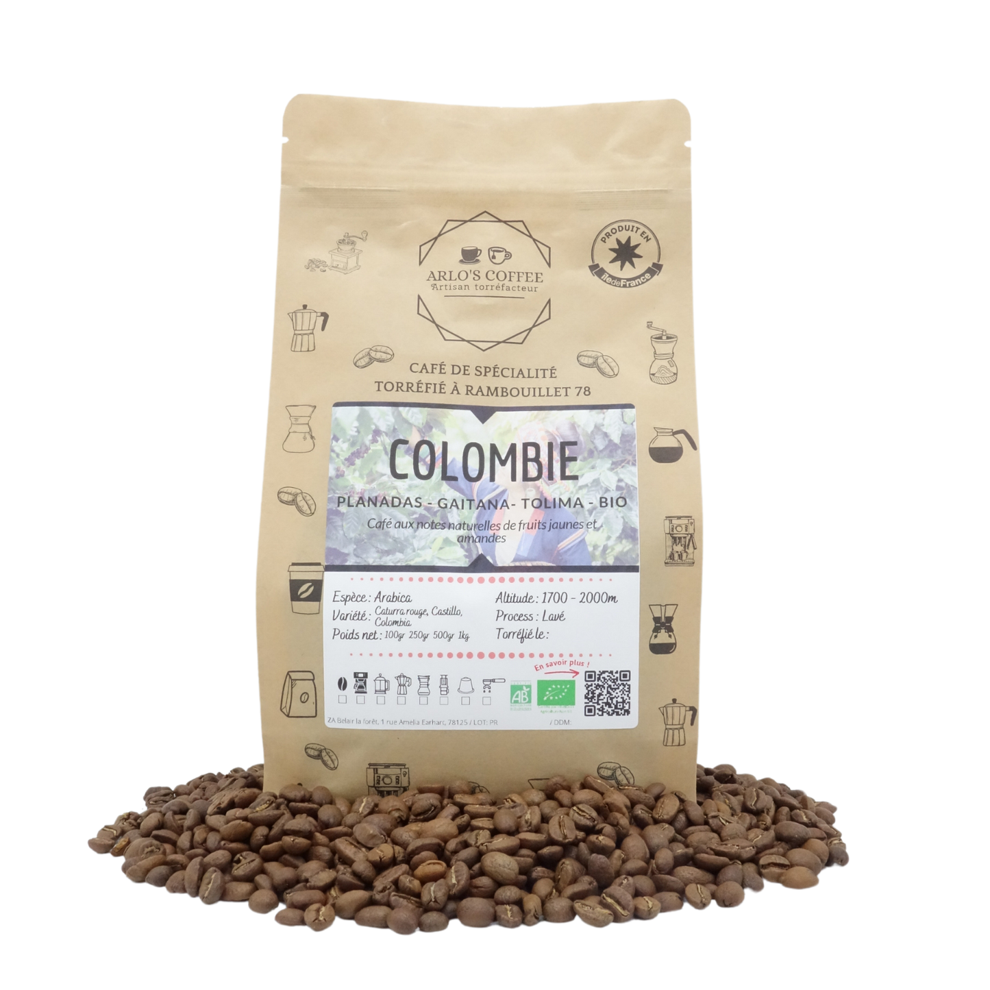 Specialty Coffee,  Colombia, Fine Grind - Organic