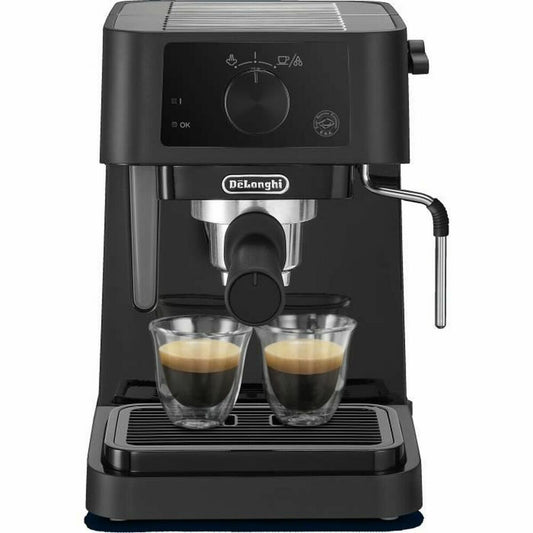 DeLonghi EC235.BK espresso machine in black with 15 bar pressure and milk frother
