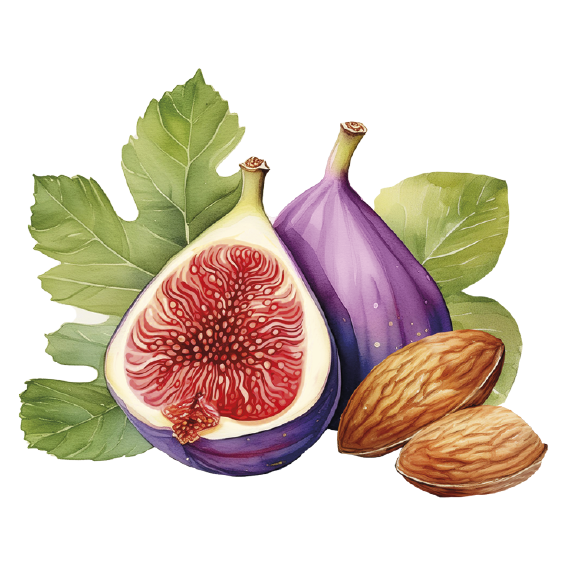 Fig and almond bread. In portions. Gluten-free. Vegan.